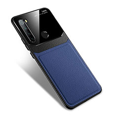 Coque Silicone Gel Motif Cuir Housse Etui S02 pour Xiaomi Redmi Note 8T Bleu