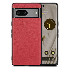 Coque Silicone Gel Motif Cuir Housse Etui S02D pour Google Pixel 7 5G Rouge