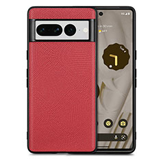 Coque Silicone Gel Motif Cuir Housse Etui S02D pour Google Pixel 7 Pro 5G Rouge