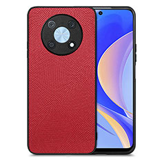 Coque Silicone Gel Motif Cuir Housse Etui S02D pour Huawei Enjoy 50 Pro Rouge