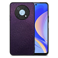 Coque Silicone Gel Motif Cuir Housse Etui S02D pour Huawei Enjoy 50 Pro Violet