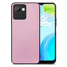 Coque Silicone Gel Motif Cuir Housse Etui S02D pour Realme C30s Rose