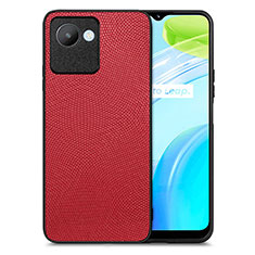 Coque Silicone Gel Motif Cuir Housse Etui S02D pour Realme Narzo 50i Prime Rouge