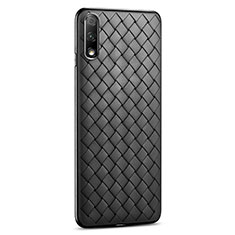 Coque Silicone Gel Motif Cuir Housse Etui S03 pour Huawei P Smart Z (2019) Noir