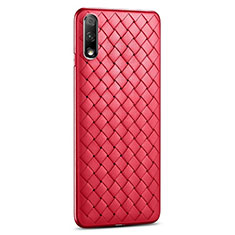 Coque Silicone Gel Motif Cuir Housse Etui S03 pour Huawei P Smart Z (2019) Rouge