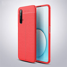 Coque Silicone Gel Motif Cuir Housse Etui S03 pour Realme X50m 5G Rouge