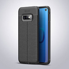 Coque Silicone Gel Motif Cuir Housse Etui S03 pour Samsung Galaxy S10e Noir