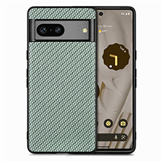 Coque Silicone Gel Motif Cuir Housse Etui S03D pour Google Pixel 7 5G Vert