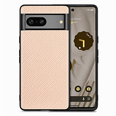 Coque Silicone Gel Motif Cuir Housse Etui S03D pour Google Pixel 7a 5G Or