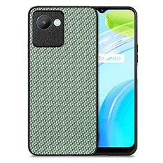 Coque Silicone Gel Motif Cuir Housse Etui S03D pour Realme C30s Vert