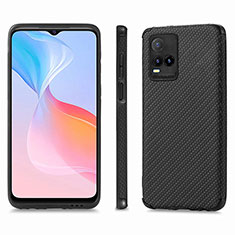 Coque Silicone Gel Motif Cuir Housse Etui S03D pour Vivo Y21e Noir