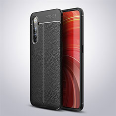 Coque Silicone Gel Motif Cuir Housse Etui S04 pour Realme X50 Pro 5G Noir