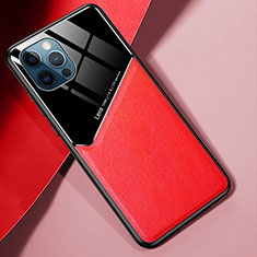 Coque Silicone Gel Motif Cuir Housse Etui S05 pour Apple iPhone 13 Pro Rouge