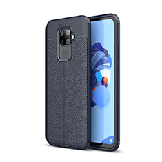 Coque Silicone Gel Motif Cuir Housse Etui S05 pour Huawei Nova 5z Bleu