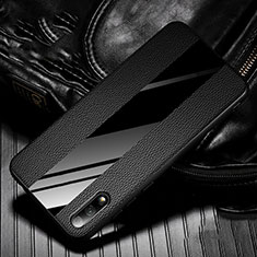 Coque Silicone Gel Motif Cuir Housse Etui S05 pour Huawei P Smart Z (2019) Noir