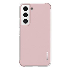 Coque Silicone Gel Motif Cuir Housse Etui S05 pour Samsung Galaxy S21 Plus 5G Rose