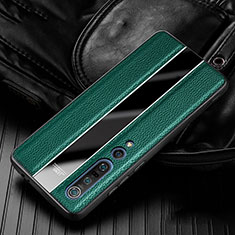 Coque Silicone Gel Motif Cuir Housse Etui S05 pour Xiaomi Mi 10 Pro Vert