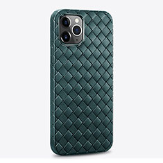 Coque Silicone Gel Motif Cuir Housse Etui S06 pour Apple iPhone 14 Pro Max Vert