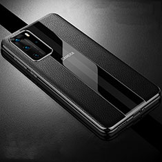 Coque Silicone Gel Motif Cuir Housse Etui S06 pour Huawei P40 Pro Noir