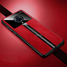 Coque Silicone Gel Motif Cuir Housse Etui S06 pour Vivo Nex 3S Rouge