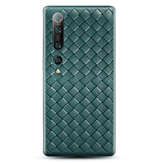 Coque Silicone Gel Motif Cuir Housse Etui S07 pour Xiaomi Mi 10 Vert