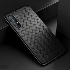 Coque Silicone Gel Motif Cuir Housse Etui S08 pour Oppo Reno3 Pro Noir