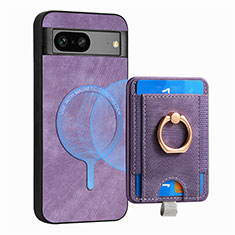 Coque Silicone Gel Motif Cuir Housse Etui SD1 pour Google Pixel 7 5G Violet Clair