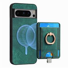 Coque Silicone Gel Motif Cuir Housse Etui SD1 pour Google Pixel 8 Pro 5G Vert