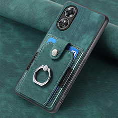 Coque Silicone Gel Motif Cuir Housse Etui SD1 pour Oppo A17 Vert