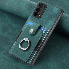 Coque Silicone Gel Motif Cuir Housse Etui SD1 pour Oppo A74 5G Vert