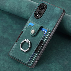 Coque Silicone Gel Motif Cuir Housse Etui SD1 pour Oppo A78 4G Vert