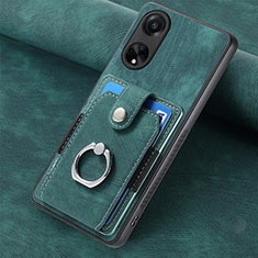 Coque Silicone Gel Motif Cuir Housse Etui SD1 pour Oppo A98 5G Vert