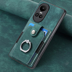 Coque Silicone Gel Motif Cuir Housse Etui SD1 pour Oppo Reno10 5G Vert