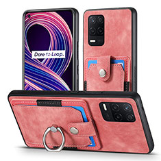 Coque Silicone Gel Motif Cuir Housse Etui SD1 pour Realme 8s 5G Rose