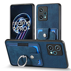 Coque Silicone Gel Motif Cuir Housse Etui SD1 pour Realme 9 4G Bleu