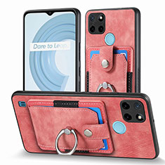 Coque Silicone Gel Motif Cuir Housse Etui SD1 pour Realme C21Y Rose