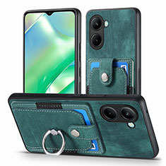 Coque Silicone Gel Motif Cuir Housse Etui SD1 pour Realme C33 (2023) Vert