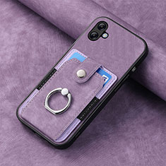 Coque Silicone Gel Motif Cuir Housse Etui SD1 pour Samsung Galaxy A04 4G Violet Clair