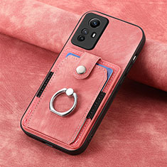 Coque Silicone Gel Motif Cuir Housse Etui SD1 pour Xiaomi Redmi Note 12S Rose