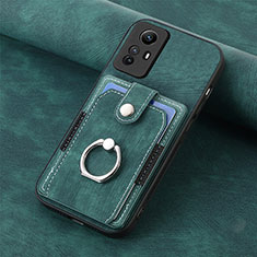 Coque Silicone Gel Motif Cuir Housse Etui SD1 pour Xiaomi Redmi Note 12S Vert