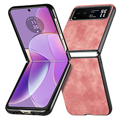 Coque Silicone Gel Motif Cuir Housse Etui SD11 pour Motorola Moto Razr 40 5G Rose