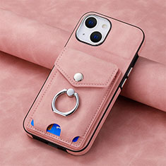 Coque Silicone Gel Motif Cuir Housse Etui SD15 pour Apple iPhone 13 Rose