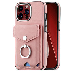 Coque Silicone Gel Motif Cuir Housse Etui SD16 pour Apple iPhone 14 Pro Max Rose