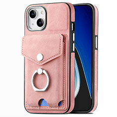 Coque Silicone Gel Motif Cuir Housse Etui SD16 pour Apple iPhone 15 Plus Rose