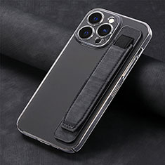 Coque Silicone Gel Motif Cuir Housse Etui SD2 pour Apple iPhone 16 Pro Max Noir