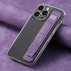 Coque Silicone Gel Motif Cuir Housse Etui SD2 pour Apple iPhone 16 Pro Max Violet Clair