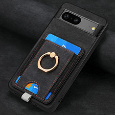 Coque Silicone Gel Motif Cuir Housse Etui SD2 pour Google Pixel 7 5G Noir