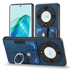 Coque Silicone Gel Motif Cuir Housse Etui SD2 pour Huawei Honor X9a 5G Bleu
