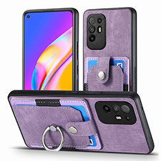 Coque Silicone Gel Motif Cuir Housse Etui SD2 pour Oppo A94 5G Violet Clair