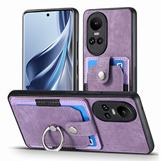 Coque Silicone Gel Motif Cuir Housse Etui SD2 pour Oppo Reno10 5G Violet Clair